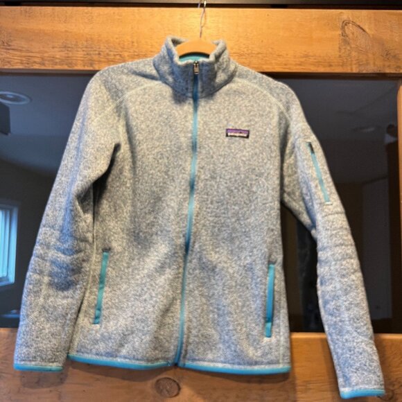 Patagonia Women’s Light Blue Better Sweater Full Zip Fleece Jacket Medium - Picture 1 of 8